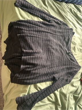 Guess Black Ribbed Long Sleeve Top